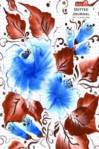 Dotted Journal 8.5 X 11 Extra Large - Blue Flowers: Soft Cover