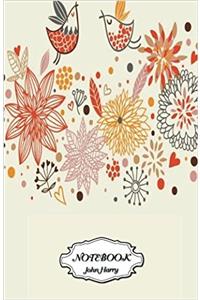 Notebook Journal Dot-grid, Floral and Two Birds