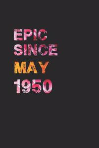 Epic Since May 1950: Awesome ruled notebook