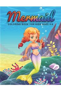 Mermaid Coloring Book For Kids Ages 4-8