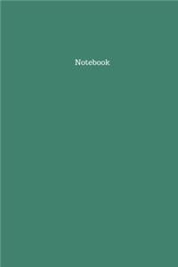 Viridian Green Colored Blank Bound Notebook/Journal, 6x9 in, 100 pages.