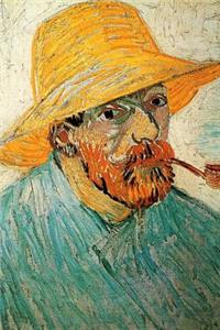 Vincent Van Gogh Self Portrait with Straw Hat and Pipe Journal