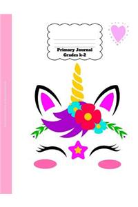 Primary Journal Grades k-2: Unicorn primary journal top half blank composition book