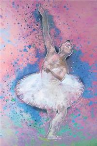 Ballerina Dancer Watercolor Art Journal, Graph Paper