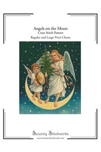 Angels on the Moon Cross Stitch Pattern