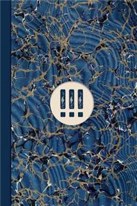 Monogram Symbol Exclamation Point Motivational Marble Notebook (Blue Ginger Edition)