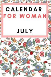 Calendar For Woman: July