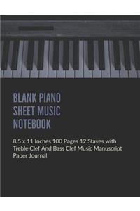 Blank Piano Sheet Music Notebook
