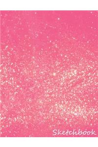 Sketchbook: Pink glitter, Large Journal With Blank Paper for Drawing, Doodling, Writing or Sketching,8.5 x 11 inches, 100+ blank pages