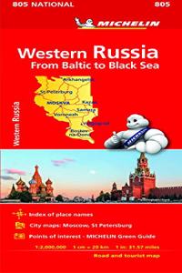 Michelin Western Russia Road and Tourist Map 805