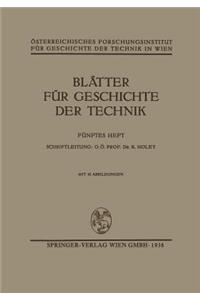 Blätter Für Geschichte Der Technik
