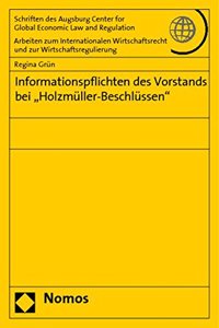 Informationspflichten Des Vorstands Bei 'Holzmuller-Beschlussen'