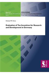 Evaluation of Tax Incentives for Research and Development in Germany