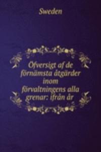 Ofversigt af de fornamsta atgarder inom forvaltningens alla grenar: ifran ar .