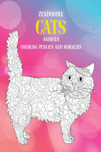 Zendoodle Coloring Pencils and Markers - Animals - Cats