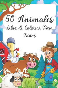 50 Animales Libro de Colorear Para Niños