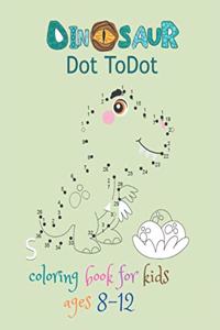 dinosaur dot to dot coloring book for kids ages 8-12