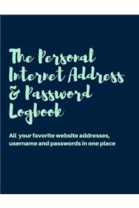 The Personal Internet Address & Password Logbook