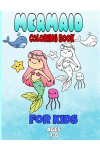 mermaid coloring book for kids ages 4-8