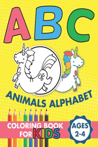 ABC Animals Alphabet Coloring Book For Kids Ages 2-4