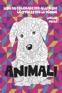 Libri da colorare per alleviare lo stress per le donne - Livello facile - Animali