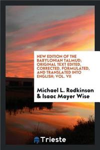 New Edition of the Babylonian Talmud