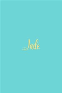 Jade: Personalized Name Turquoise Matte Soft Cover Notebook Journal to Write In. 120 Blank Lined Pages