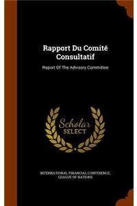 Rapport Du Comite Consultatif