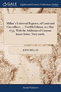 MILLAN'S UNIVERSAL REGISTER, OF COURT AN