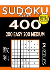 Sudoku Book 400 Puzzles, 200 Easy and 200 Medium