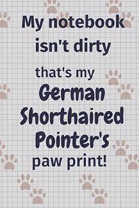 My notebook isn't dirty that's my German Shorthaired Pointer's paw print!