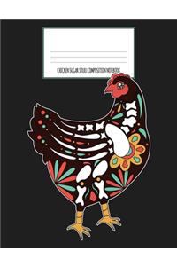 Chicken Sugar Skull Composition Notebook