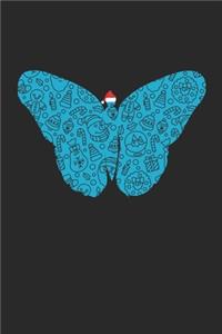Butterfly with Santa Hat Christmas Notebook - Christmas Butterfly Journal - Christmas Gift for Animal Or Butterfly Lovers, Zookeepers, Veterinaries