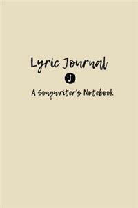 Lyric Journal a Songwriter's Notebook