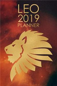 Leo Planner: 2019: Zodiac Star Sign: Organizer and Notebook: Nebula Design