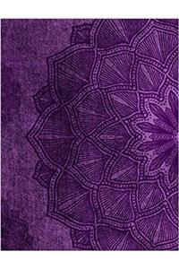 Composition Book / Purple Mandala Design / 4x4 Graph Paper