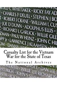 Casualty List for the Vietnam War for the State of Texas