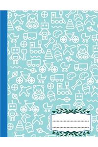 Composition Notebook Wide Ruled Robot Truck Spaceship, Writer's Notebook for School / student / office / teacher