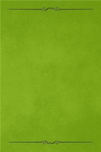 Lime Green 101 - Blank Notebook with Bars & Scrolls Borders