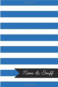 Notes & Stuff Lined Notebook With Cobalt Blue Striped Pattern Cover