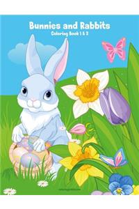 Bunnies and Rabbits Coloring Book 1 & 2
