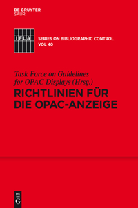 Richtlinien für die OPAC-Anzeige