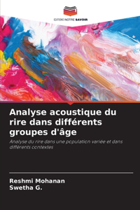 Analyse acoustique du rire dans différents groupes d'âge