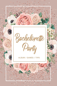 Bachelorette Party Album Games Tips: Personalized Bachelorette Rose Gold Memory Book, Team Bride Gift, Photo Album, Games, Advice and Tips