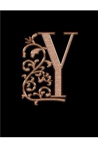 Y. Monogram Initial Y Notebook. Blank Lined College Ruled Notebook Journal Planner Diary.