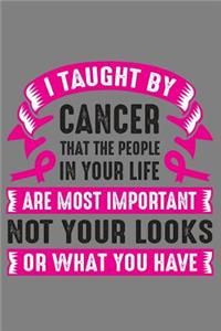 I Taught by cancer that the people in your life are most important not your