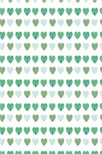 Hearts wallpaper notebook green