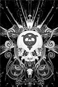 Gothic Notizbuch weißer Schädel mit Kringel