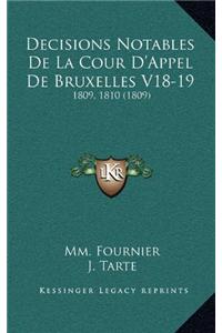 Decisions Notables De La Cour D'Appel De Bruxelles V18-19