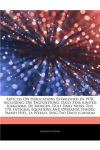 Articles on Publications Established in 1978, Including